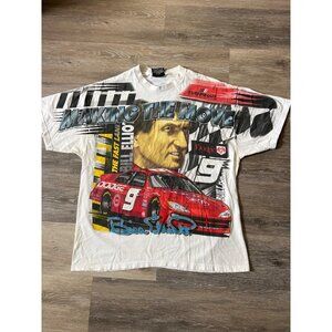 Vintage Bill Elliott Making The Move NASCAR Graphic Tee Large White Chase Authen